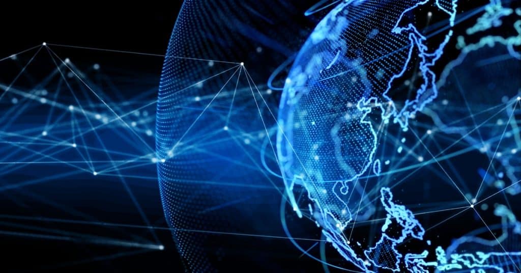 Satellite communications showing network links